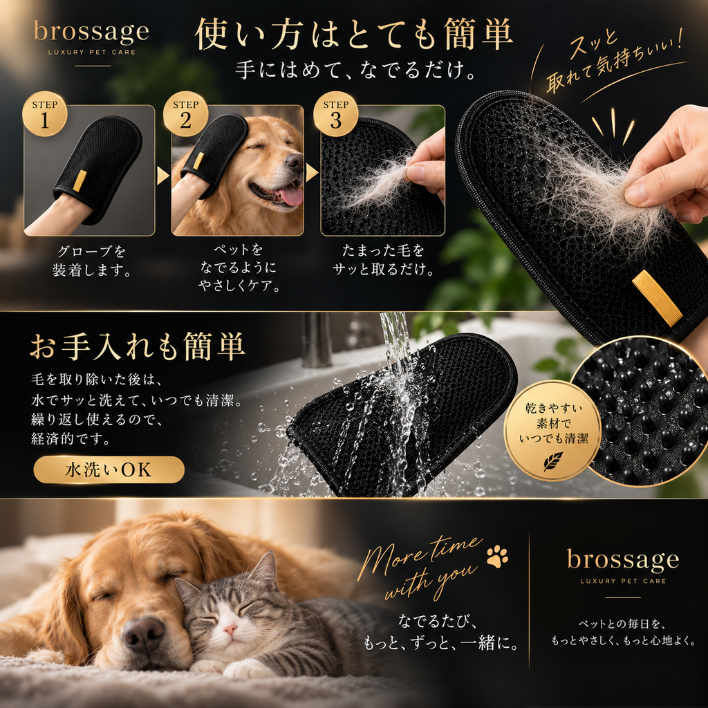ペットヘア リムーバーグローブ